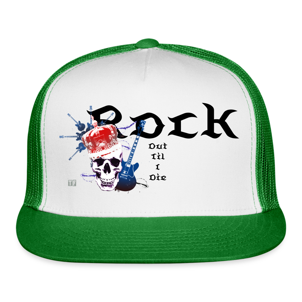 “Rock Out” Trucker Hat - white/kelly green