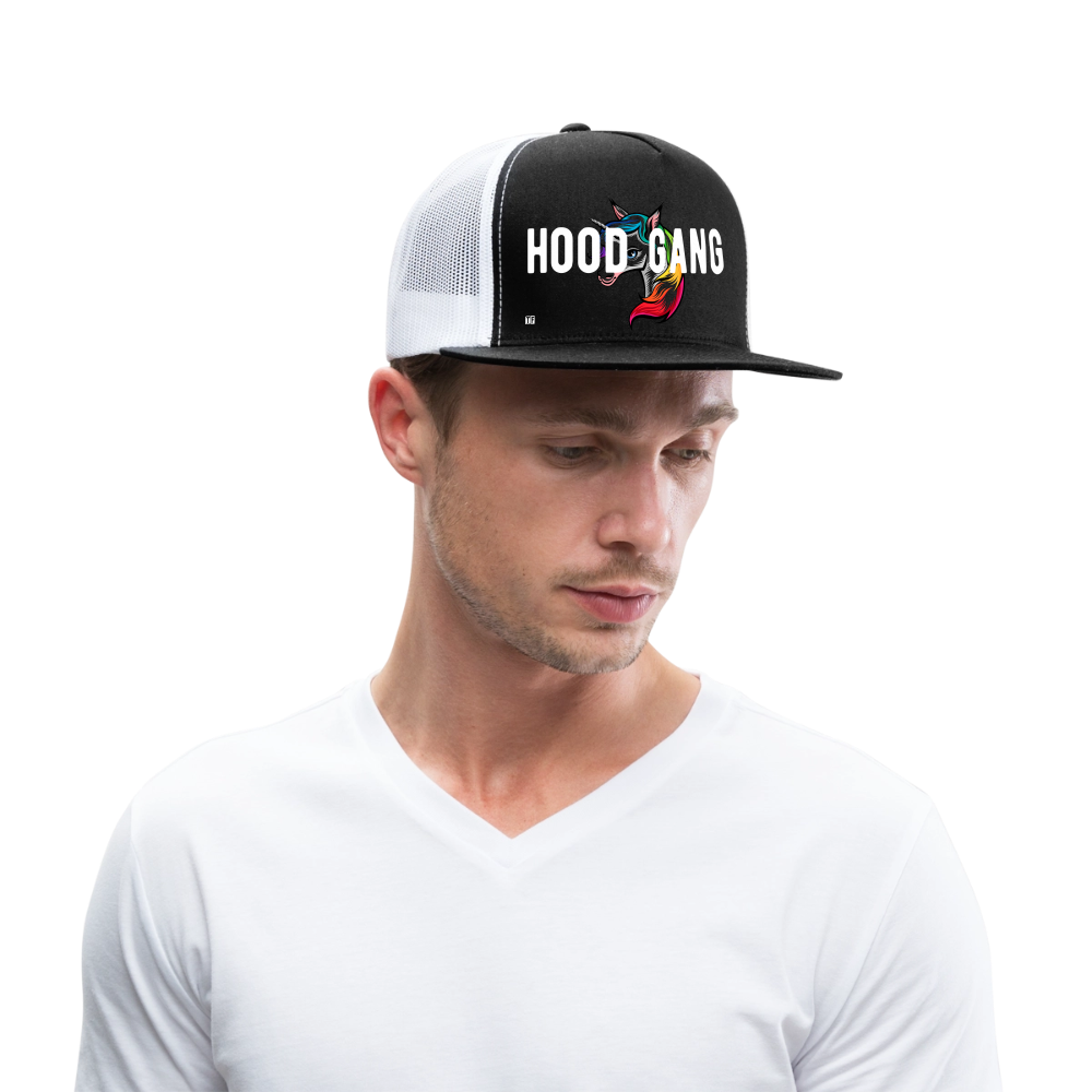 hood gang Trucker Hat - black/white