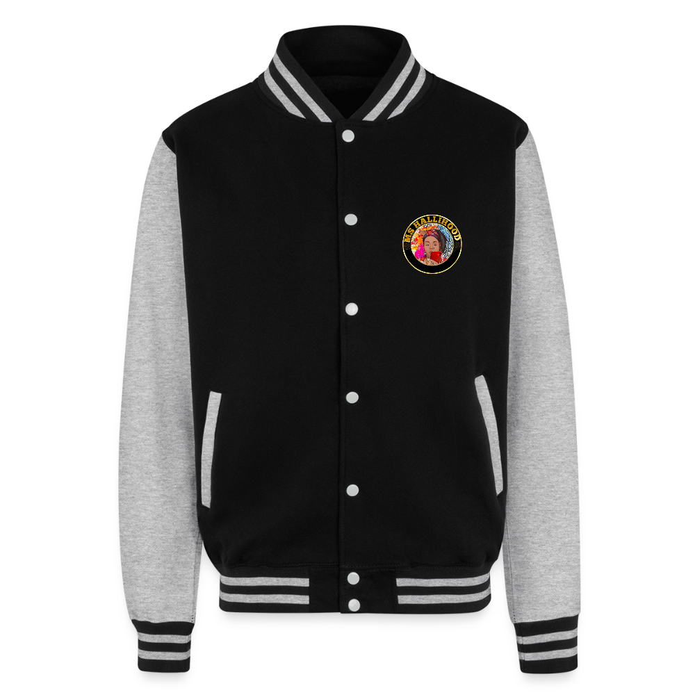 Love/Wuts Good??  Heavyweight Letterman Jacket - black/heather grey