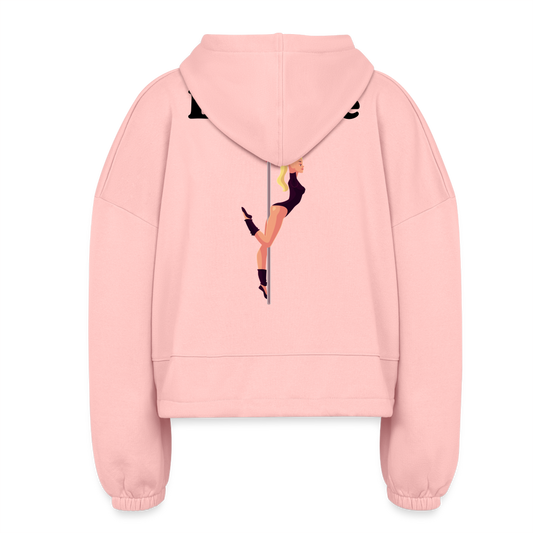 “Breathe” Women’s Cropped Hoodie - light pink