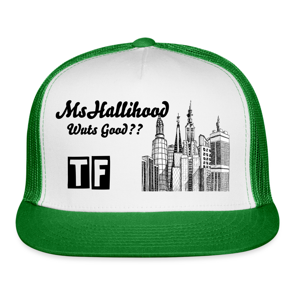 Wuts Good Trucker Hat - white/kelly green