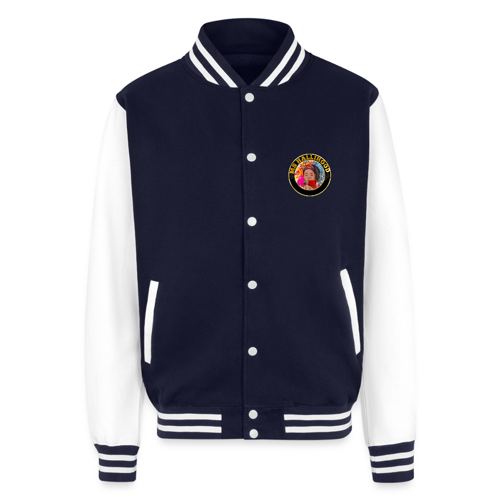 Love/Wuts Good??  Heavyweight Letterman Jacket - navy/white