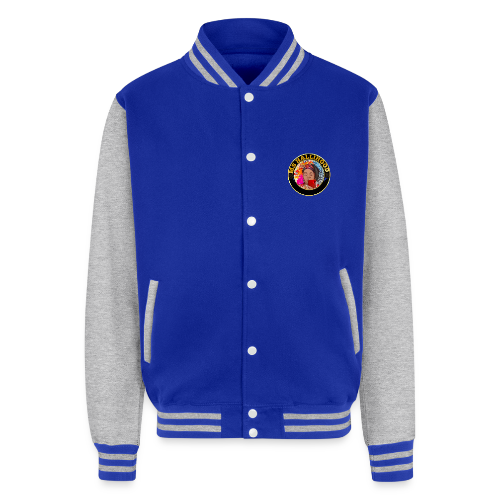 Love/Wuts Good??  Heavyweight Letterman Jacket - royal/heather grey