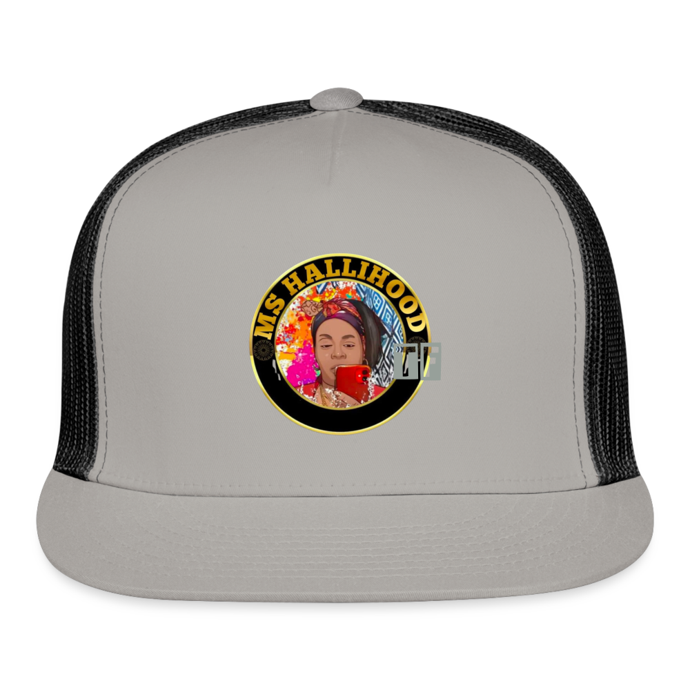 MsHallihood Logo Trucker Hat - gray/black