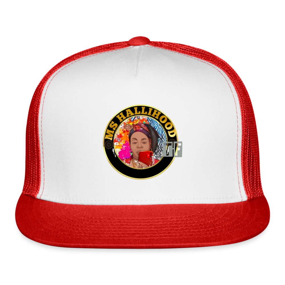 MsHallihood Logo Trucker Hat - white/red