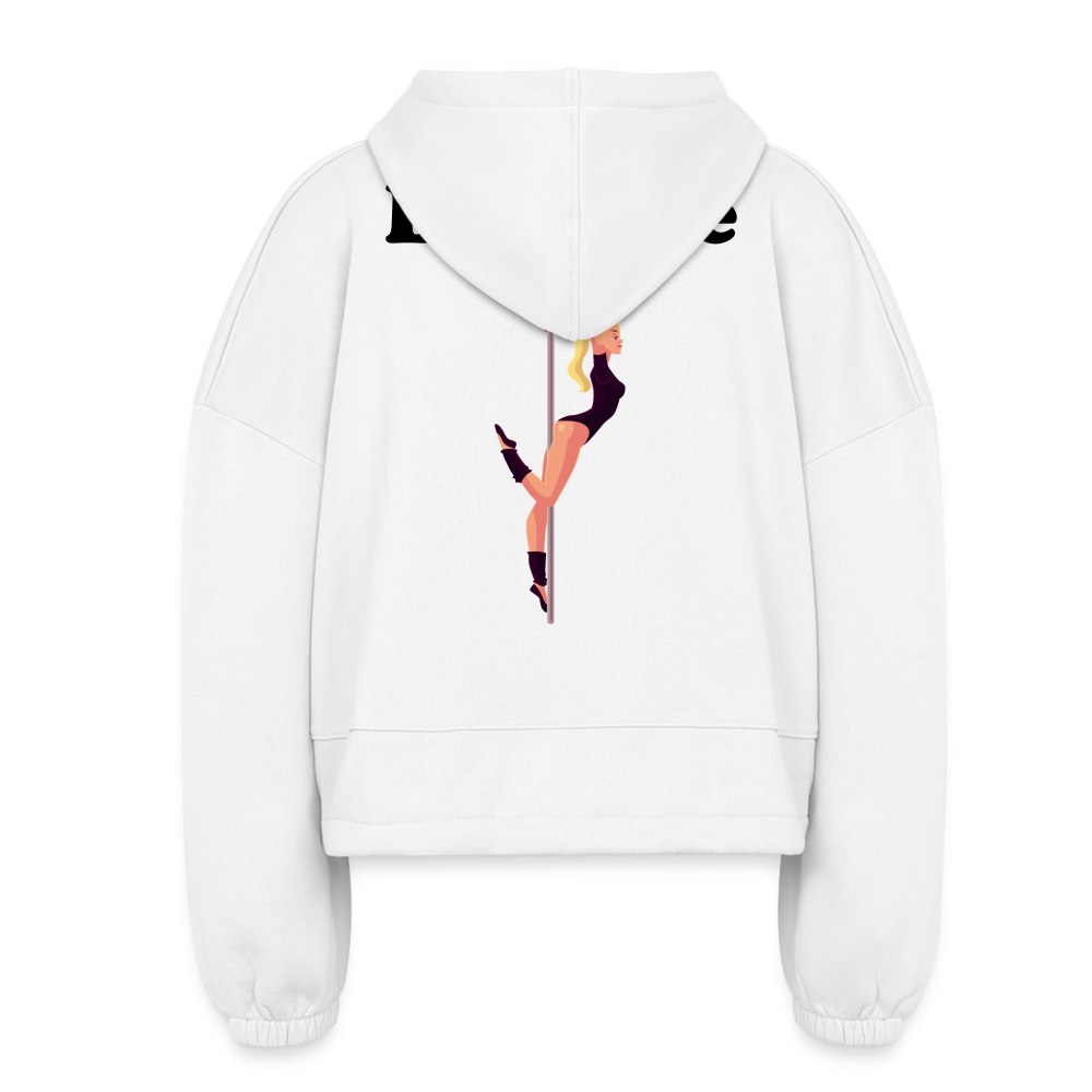 “Breathe” Women’s Cropped Hoodie - white