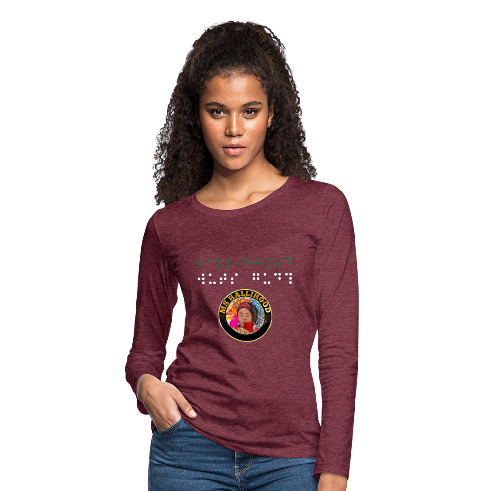 MsHallihood Long Sleeve Russ Tee - heather burgundy