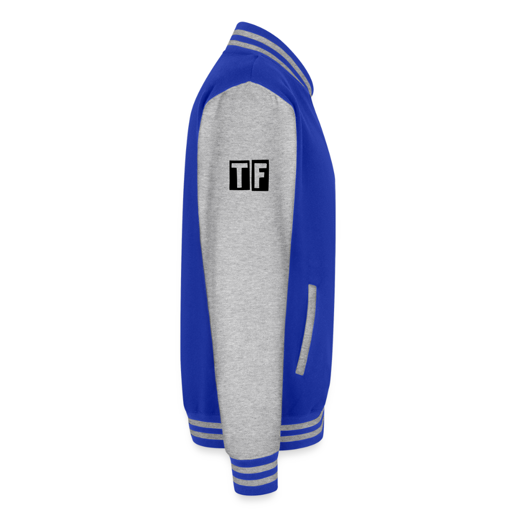 Love/Wuts Good??  Heavyweight Letterman Jacket - royal/heather grey