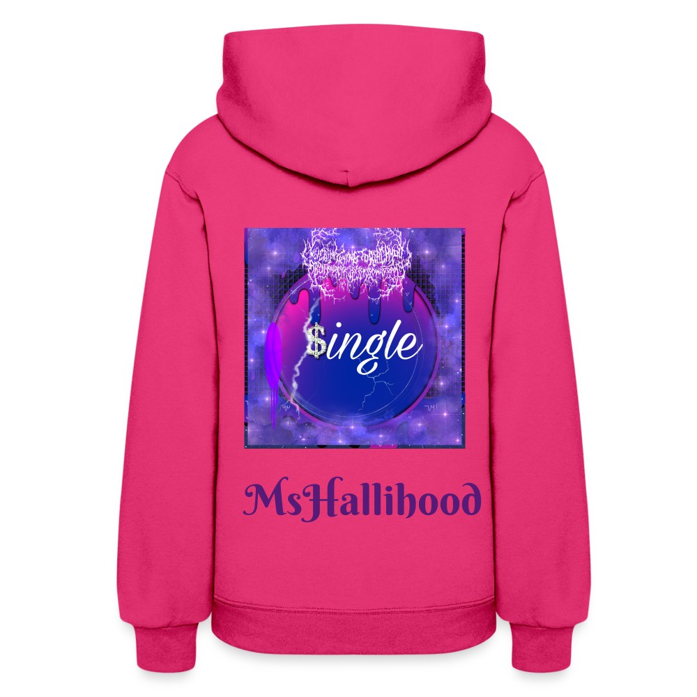 “Single” Women's Hoodie - fuchsia