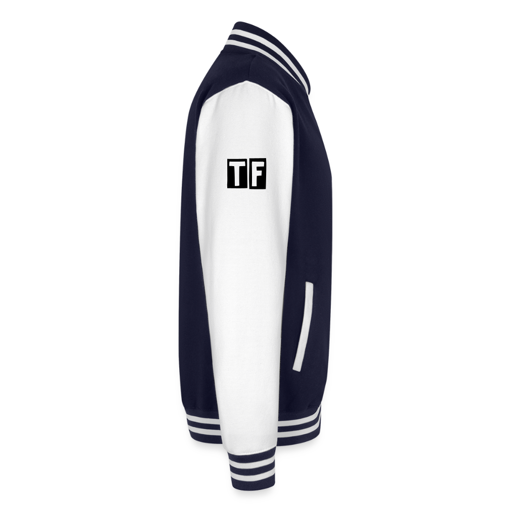 Love/Wuts Good??  Heavyweight Letterman Jacket - navy/white