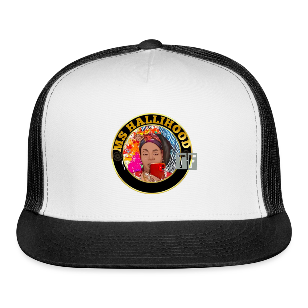 MsHallihood Logo Trucker Hat - white/black