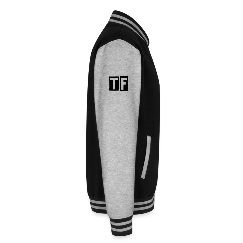 Love/Wuts Good??  Heavyweight Letterman Jacket - black/heather grey