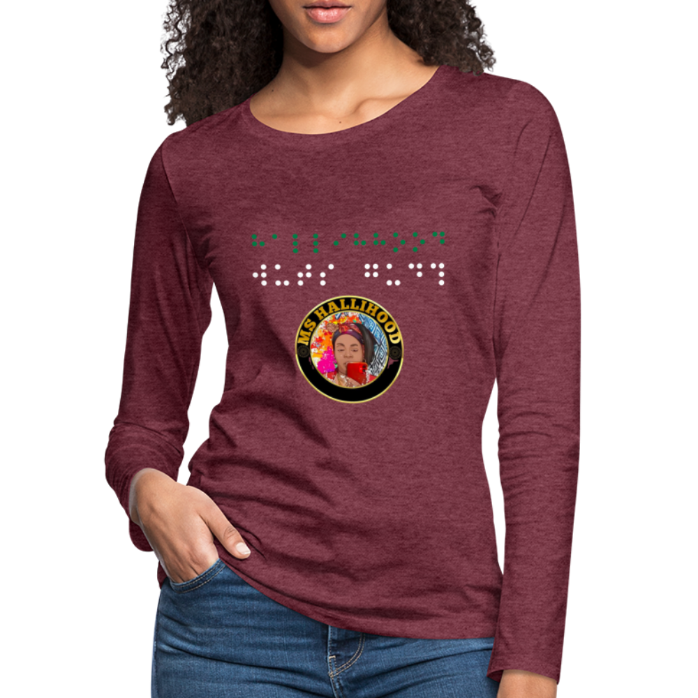 MsHallihood Long Sleeve Russ Tee - heather burgundy