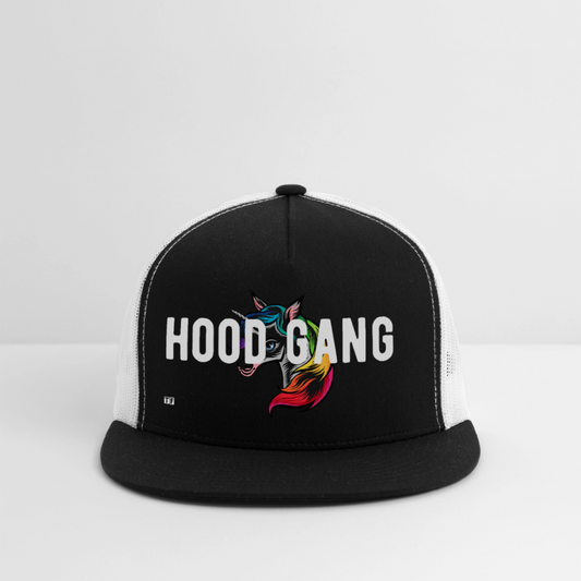 hood gang Trucker Hat - black/white