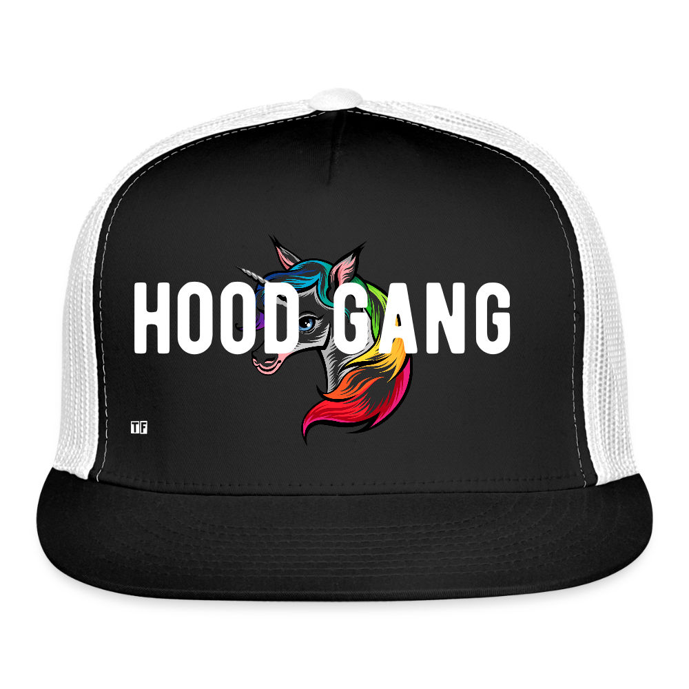 hood gang Trucker Hat - black/white
