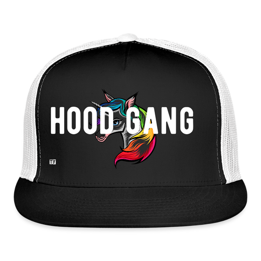 hood gang Trucker Hat - black/white