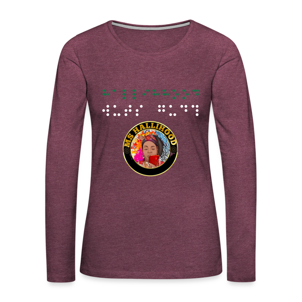 MsHallihood Long Sleeve Russ Tee - heather burgundy
