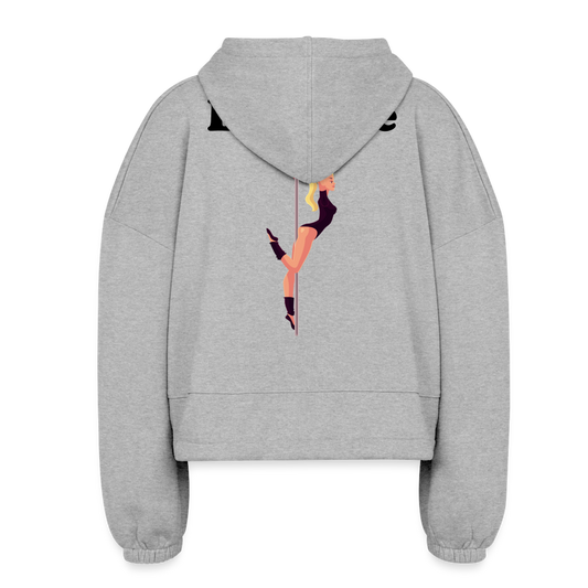 “Breathe” Women’s Cropped Hoodie - heather gray