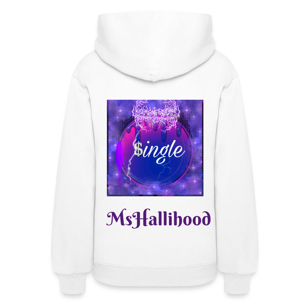 “Single” Women's Hoodie - white