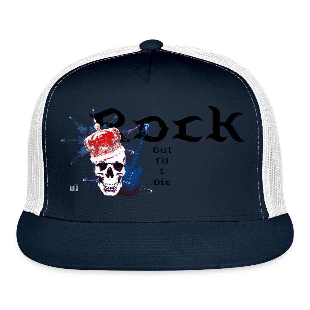 “Rock Out” Trucker Hat - navy/white