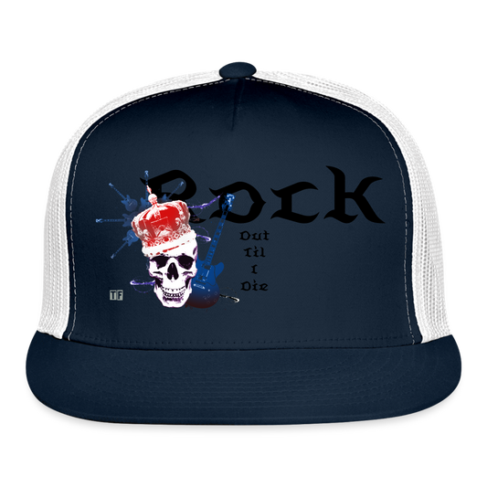 “Rock Out” Trucker Hat - navy/white