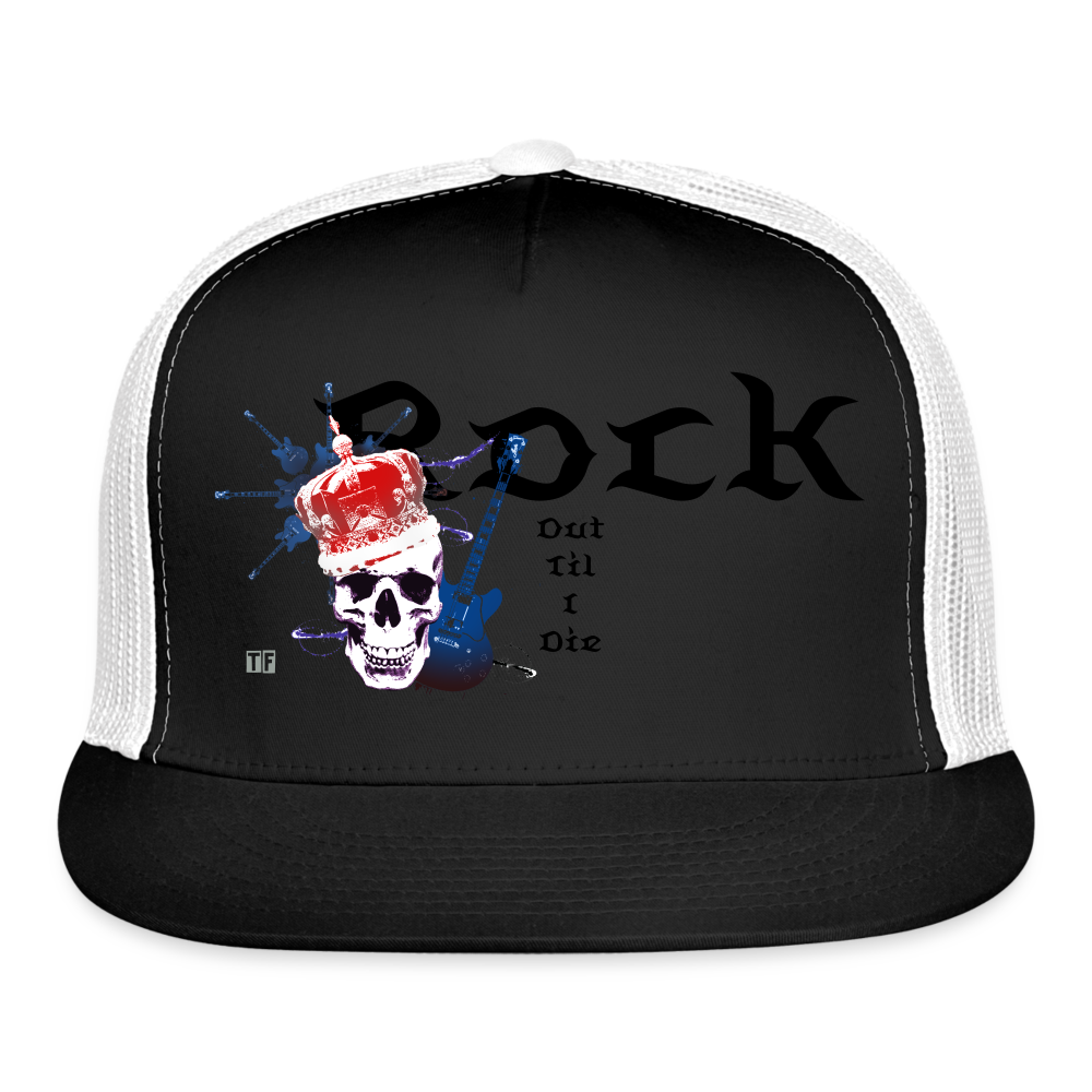 “Rock Out” Trucker Hat - black/white