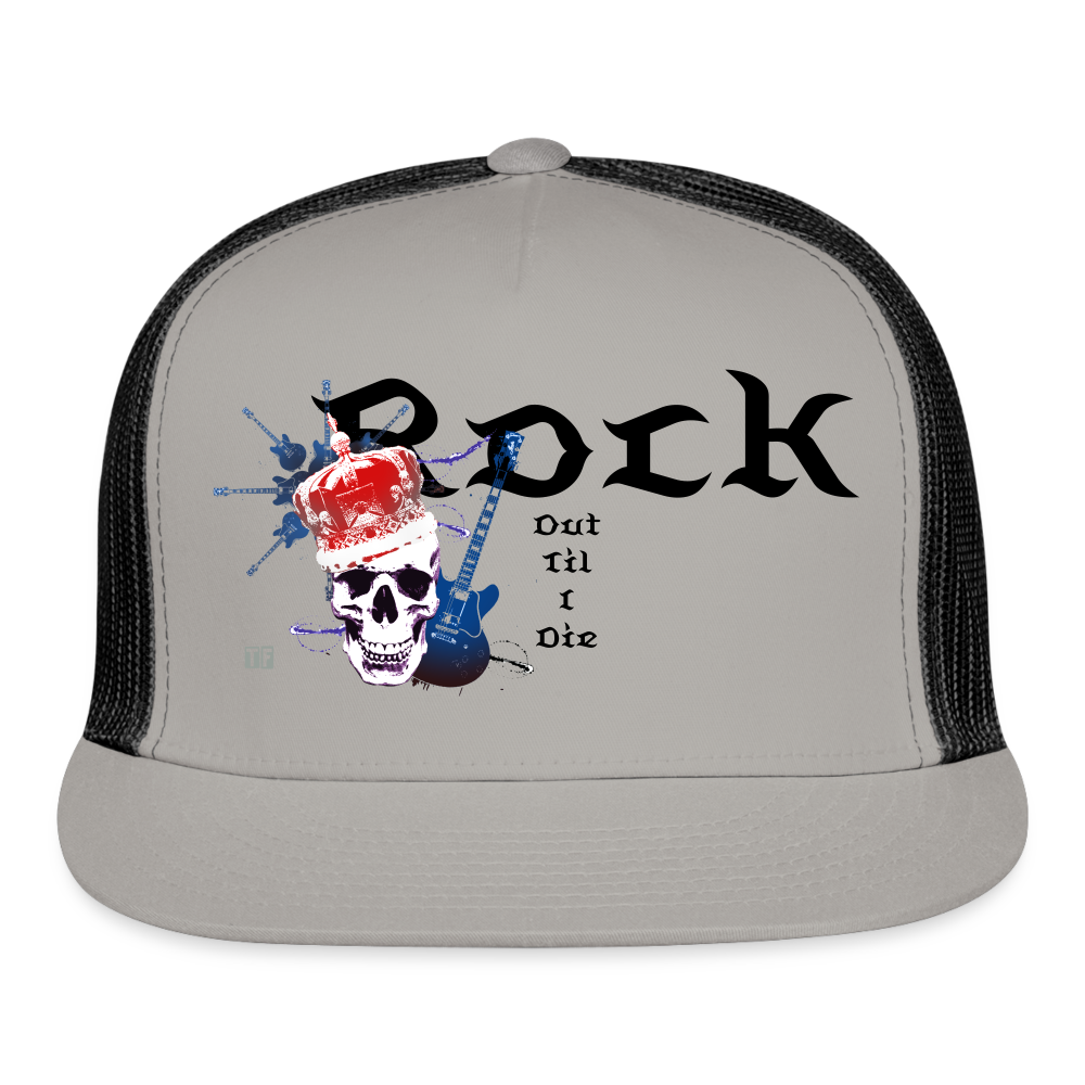 “Rock Out” Trucker Hat - gray/black