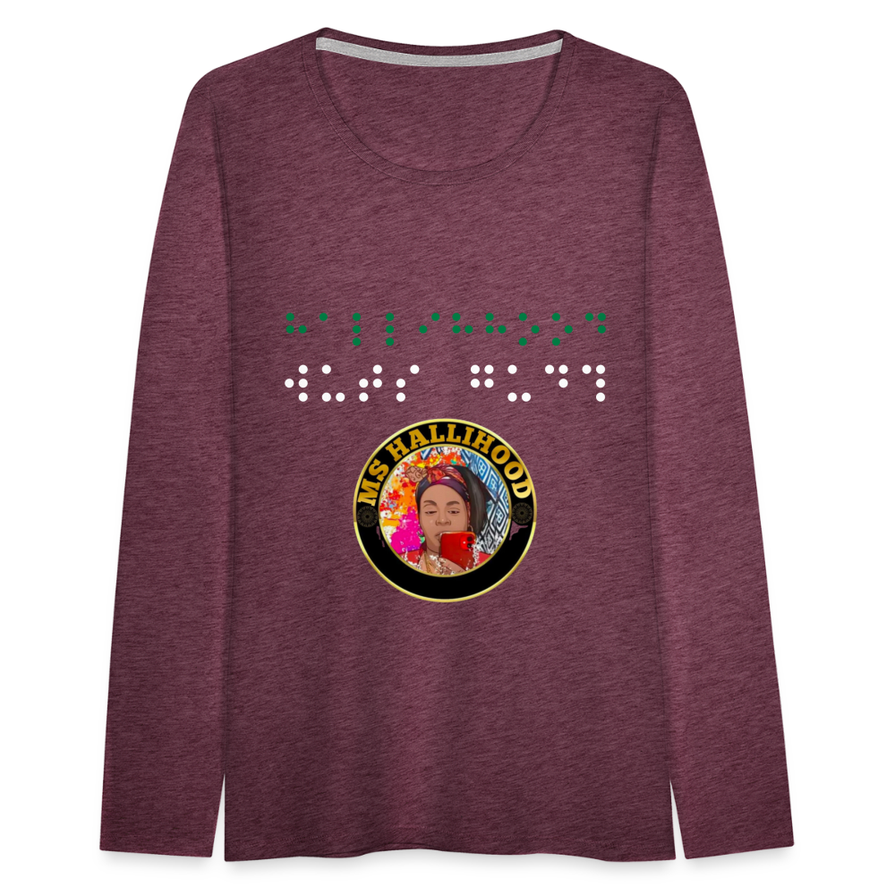 MsHallihood Long Sleeve Russ Tee - heather burgundy