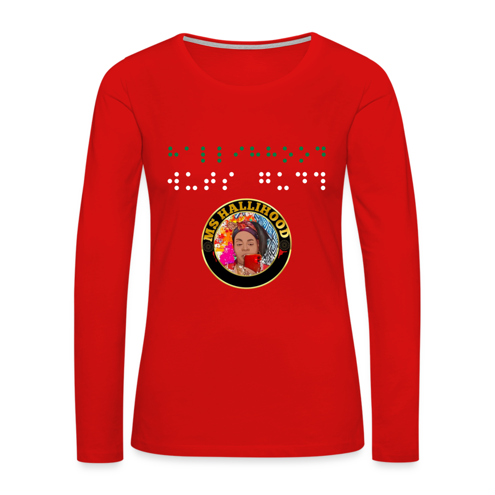 MsHallihood Long Sleeve Russ Tee - red
